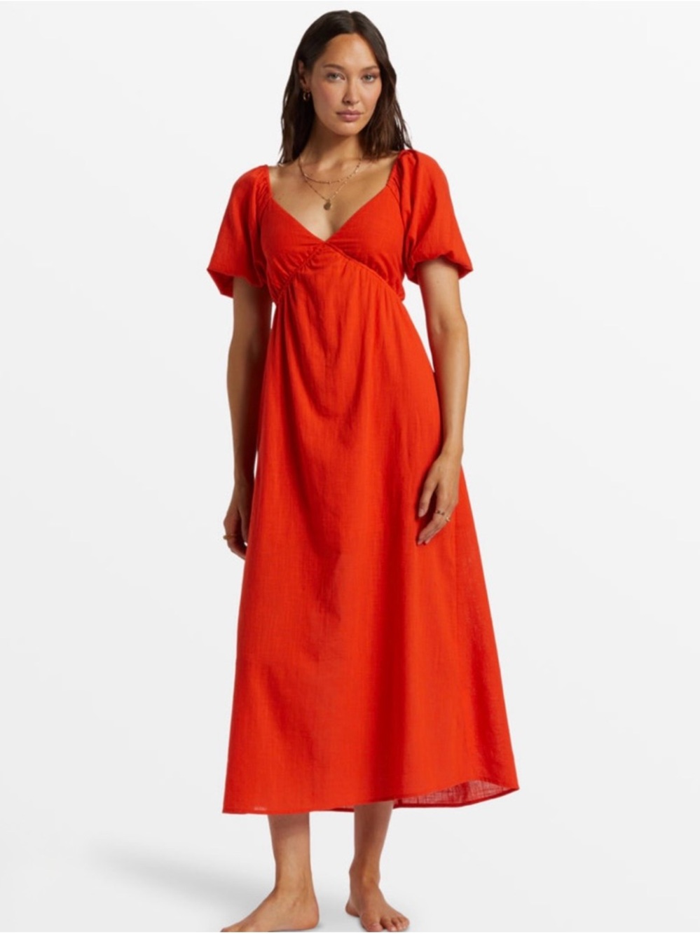 NWOT Billabong Women's V-Neck Maxi Dress in Orange Size L